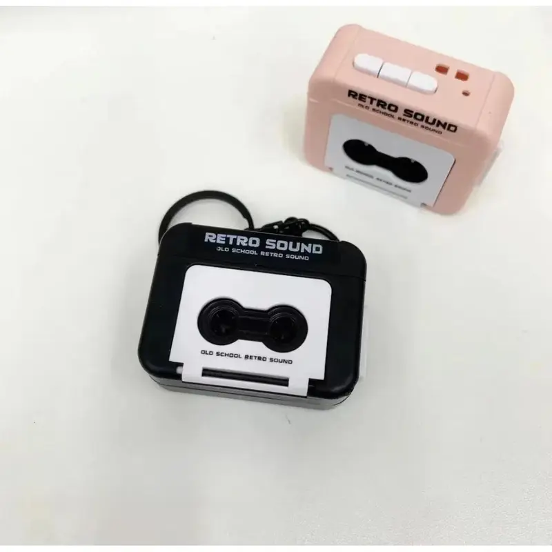 Móc Chìa Khóa Máy Ghi Âm, Phong Cách Cổ Điển Có Thể Ghi Âm Mini, Mặt Dây Chuyền Hộp Nhạc Vui Nhộn Thích Hợp Làm Quà Tặng Cặp Đôi Hoặc Đồ Trang Trí, Quà Tặng Thú Nhận 3