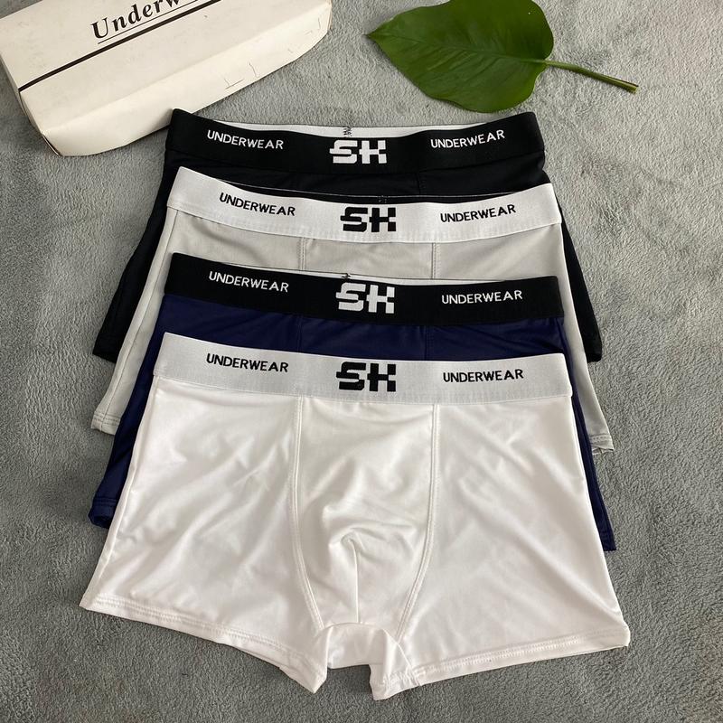 Mua 6 tặng 1 Quần Sịp Đùi Nam Sang Trọng Lịch Sự Cạp 4cm Chữ Dệt Chất Vải Thun Lạnh co giãn 4 Chiều Boxer Quần Boxer Menswear