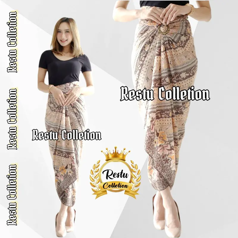 Rok Lilit Warp Skirt Serut Songket Jumputan Panjang Motif Batik Besseller Bawahan Wanita Kebaya Wisuda Kondangan Tunangan Nikahan Bahan Kain Sutra HQ Premium Allsize Mewah Ring Lamaran  Satin Tebal Pesta  Silk Silver 6