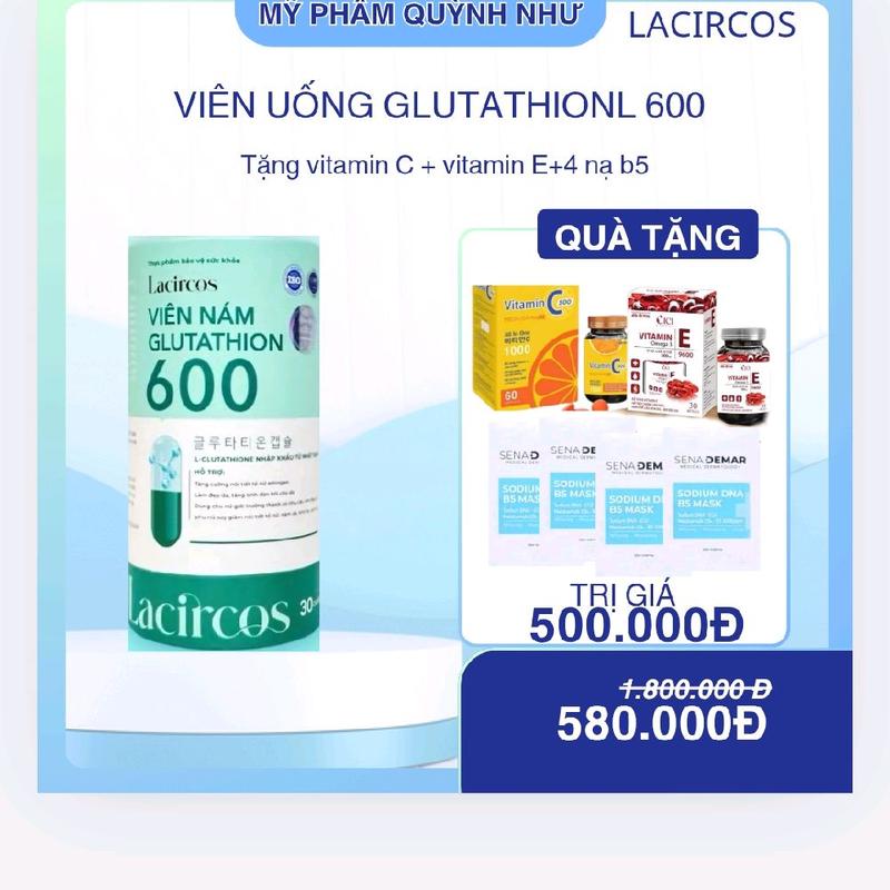 [sale] VIÊN UỐNG mẫu mới : GLUTATHIONE 600 HỖ TRỢ TRẮNG DA, HỖ TRỢ GIẢM THÂM NÁM- THỰC PHẨM CHỨC NĂNG ++Tặng vitamin E ++viatmin C + 4 nạ