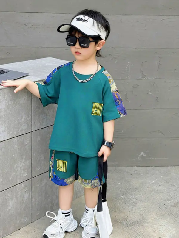 [Junnio Kid] Bộ Quần Áo Bé Trai Mùa Hè - Chất Poly Thoáng Mát set công tử dành cho bé trai 15-55kg 1
