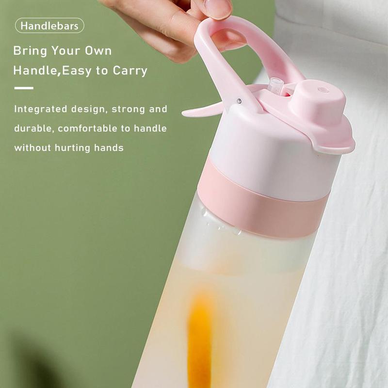 650ml Water Bottle, Large Capacity Spray Water Bottle with Handle, Drinking Cup for Outdoor Sports Office School 3