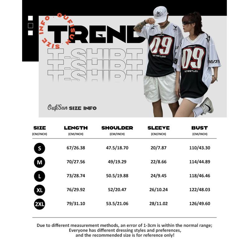 Product Introduction of [Free Customization] 2025 American V-neck Jersey T-shirt Number T-shirt Oversized Women's Shirt Short-sleeve Loose Sports T-shirt Outdoor Casual T-shirt Fashion Versatile Top Womenswear Lingerie 0