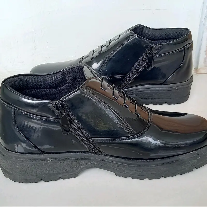 sepatu PDH pria Hitam Kilap Tanpa Semir Security Polisi Taruna Satpam Satpol Dinas Kerja Murah Berkualitas boots Shoes boots Shoes sepatu boots ringan rapi sepatu formal 1
