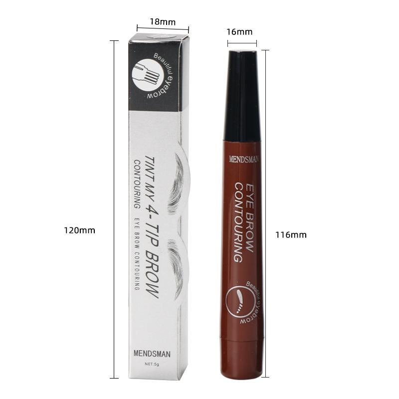 【ANISAHEN】 Pensil alis empat cabang tahan lama, tahan keringat, tahan air, bebas riasan, pensil alis berbahan dasar air empat kepala