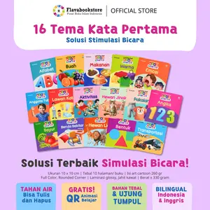 (16 Buku) Learning Time : Mini Library - Buku Anak Belajar Kosa Kata Bilingual - Ziyadbooks