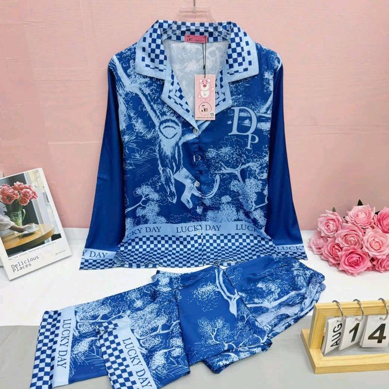 Đồ Bộ Pijama Mẫu Latin (Lụa Mịn) Vải Mềm Mát Quần Dài Tay Áo Dài, Có Nhiều Màu,Dành Cho Nữ Mặc Bốn Mùa, size  45-60kg -Shop Thúy  pijama  Quần Ngủ Áo Ngủ Women Kem Nhung Thun 0