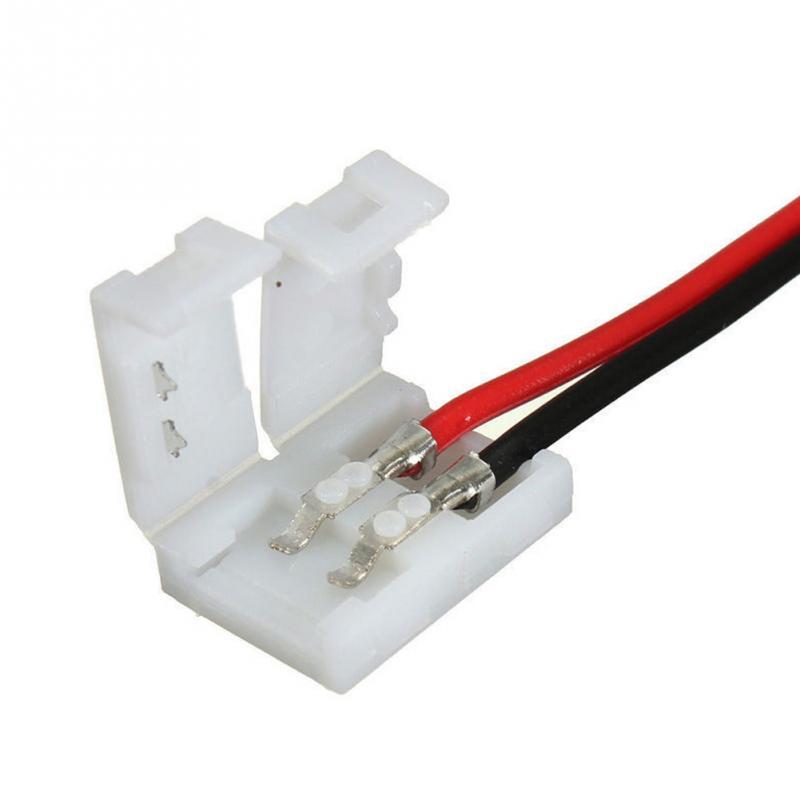 Product Introduction of 10/20pcs lot No Soldering 2 Pin Led Strip Connectors 8 MM 10 MM Power Wire Connector for 2835/5050 Led Strip Wire PCB Ribbon 23