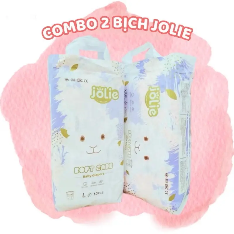 (Miễn ship) Combo 100 miếng bỉm quần/tã dán JOLIE loại 1, đủ size M/L/XL/2XL/3XL/4XL cho bé cotton mát lạnh tã dán và tã quần 1
