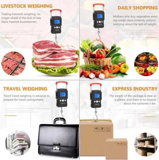Hàng Loại 1- Cân Treo Điện Tử Mini Đài Loan WH-A23 50Kg -Chuyên Cân Hành Lý, Hàng Hóa, Cá Câu Hồ 4