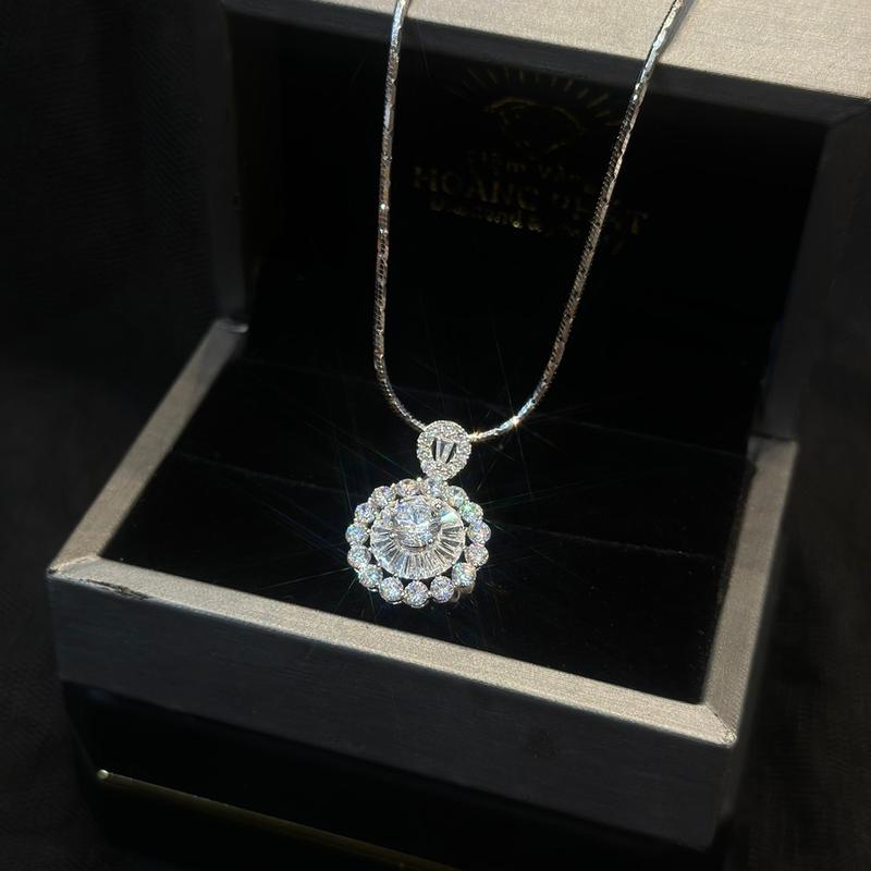 [ Hoàng Phát ] Trang Sức Dây Chuyền Mì Bạc Lớn 5T (50cm) Cao Cấp Phối Mặt Tròn To X.o.à.n Nam Mỹ Xi Kim (P120)