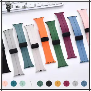 Silicone Sport Strap for Apple Watch Iwatch Ultra/Ultra 2/Ultra 3 Series 11 10 9 8 7 6 5 4 3 SE 2 3 49mm 45mm 41mm 44mm 40mm 42mm 46mm Magnetic Buckle Bands Bracelet Tali Jam Tangan Smartwatch I8 Pro Max S8 Ultra 8 MAX 9 PRO T500 HW22 W26 IWO