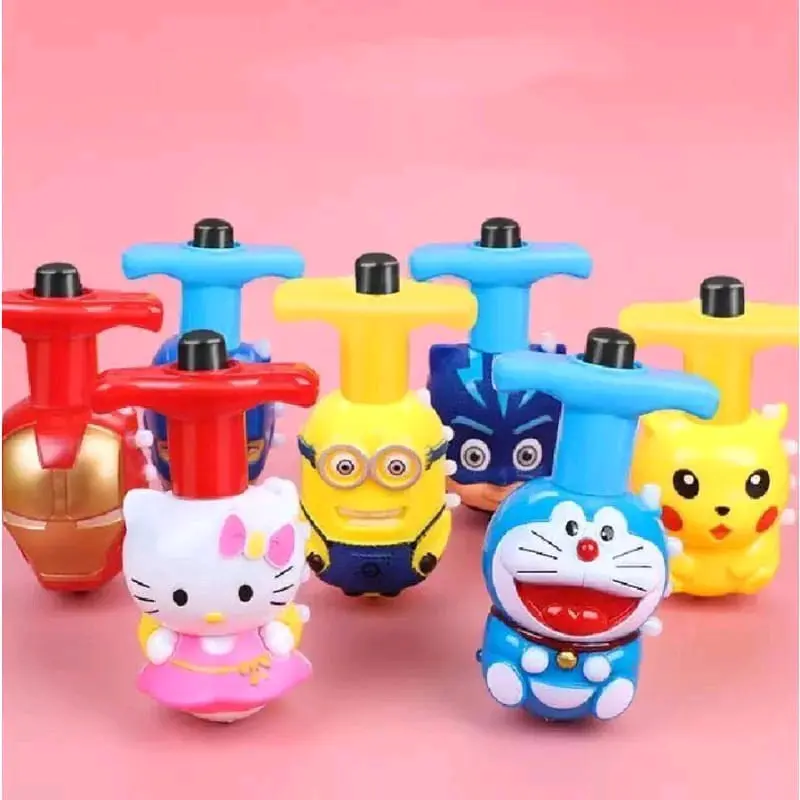 Mainan Anak Gasing Karakter Kartun.. Lampu dan Musik Gasing LED 0
