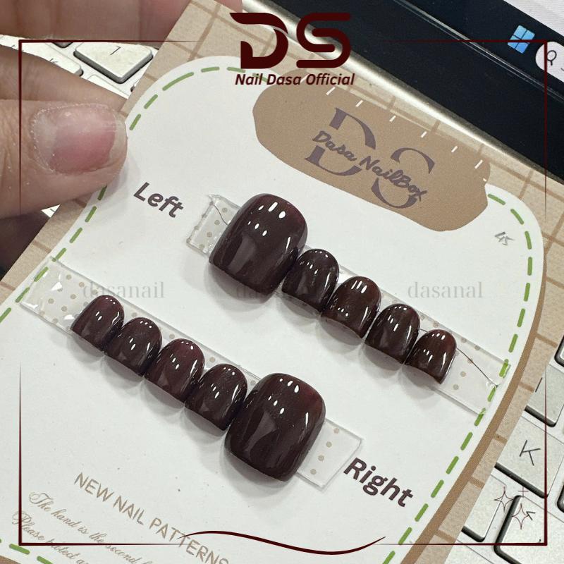  Móng chân giả DÀI màu NÂU sáng da nail box chân GIÁ RẺ đẹp đơn giản sang trọng tặng keo dán móng MCC10 miếng  dán 