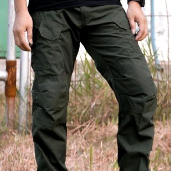 Celana Cargo Tactical celana panjang pria Dewasa Katun Santai Polos Cowok 3