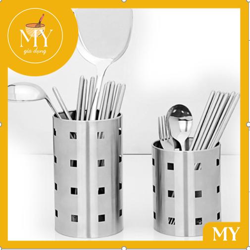 Ống Đựng Đũa - Muỗng Inox Dạng Tròn Thoát Nước Nhanh - Ống Đựng Đũa - Muỗng