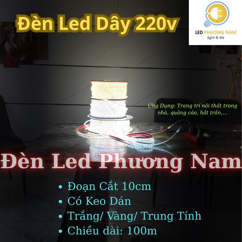 Đèn Led Dán Điện 220Vol Cắt Đoạn 10cm Không Cần Đổi Nguồn - Trang Trí Kệ, Hắt…