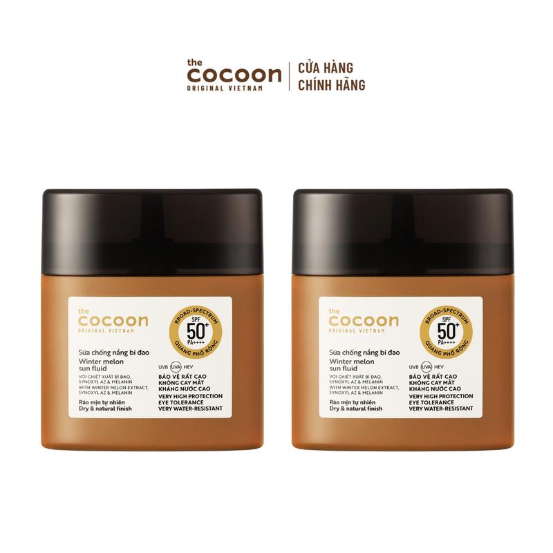Combo 2 Sữa chống nắng bí đao - Ráo mịn tự nhiên SPF 50+, UVA-PF 62.6 Cocooon 50ml