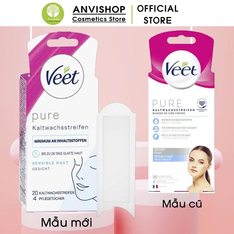 Miếng wax lông mặt wax ria mép Veet loại 20 dải sáp ANVISHOP Waxing