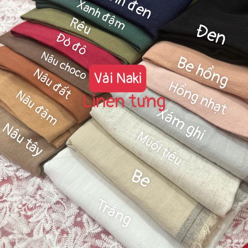 Vải LINEN TƯNG Naki hàng êm Mềm mịn rũ đã Wash lên đầm váy, áo sơ mi, áo kiểu, quần suông có co giãn nhẹ