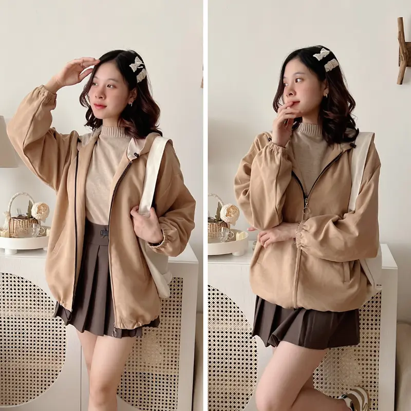 Áo Khoác Nhung Lỳ 2 lớp,Có Mũ To,Có túi trong , lót trong vải lụa , áo khoác đẹp chống nắng, áo chống nắng nữ xinh 2025 , áo chống nắng nữ chống uv ,Annaa House , Top big size , Top Women 1