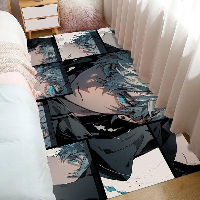 Product Introduction of Bedroom Bedside Rug Jujutsu Kaisen Satoru Gojo Itadori Yuji Ryomen Sukuna Indoor Floor Decor Anime Large Area Rug Living Room Carpet Kitchen Mat Bath Mats 23