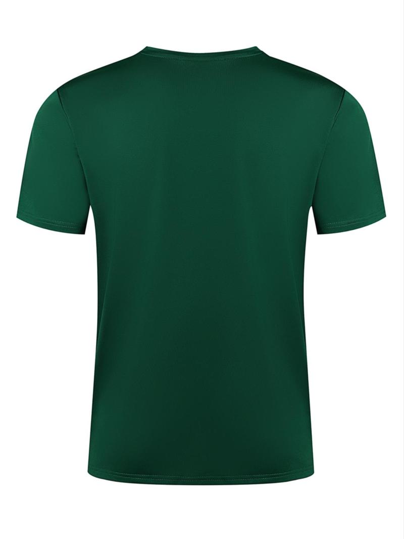 Product Introduction of Men's Regular Fit Letter Print Short Sleeve Graphic Tee, Casual Round Neck T-shirt for Summer, Fashion Men's Top for Daily Wear, Tropical 8