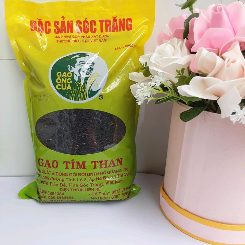 Gạo ông Cua ST tím than (gạo lứt) chính hiệu SP của KS Hồ Quang Cua. túi 2kg Food gạo lứt gaoong cuast 1