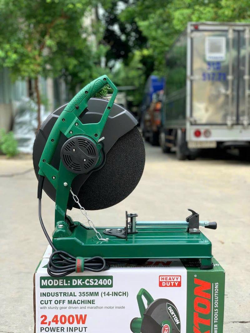 Product Introduction of Máy cắt sắt bàn 2400w dekton model DK-CS2400 đường kính đá cắt 355mm công suất 2400W điện áp 220V có 2màu xanh và xám 1