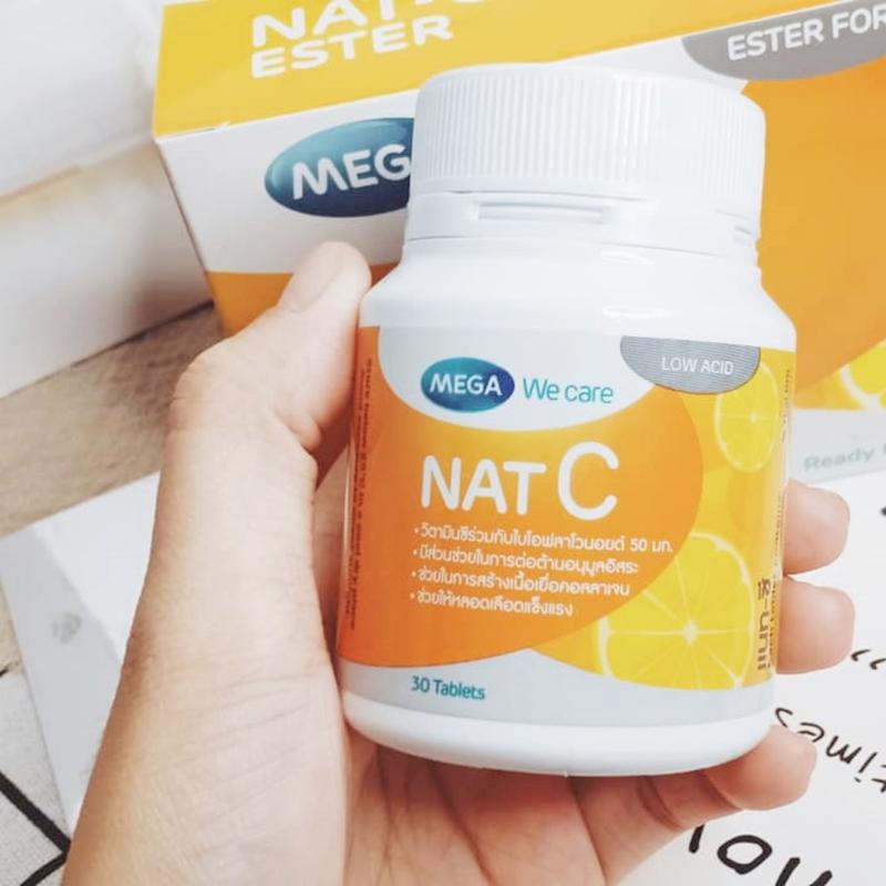  Nat C 1000 - Cung cấp Vitamin C tăng đề kháng giúp trắng sáng da - hộp 30 viên - Chính Hãng 