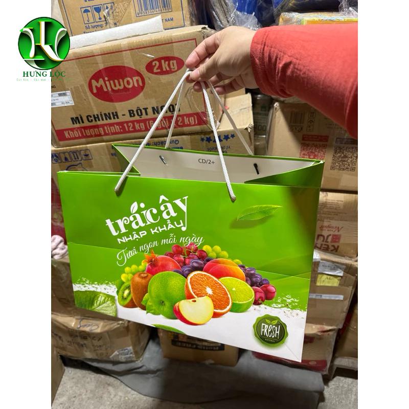 Túi giấy đựng giỏ trái cây, khay trái cây nhập khẩu 3kg 5kg cho giỏ size S M L 2