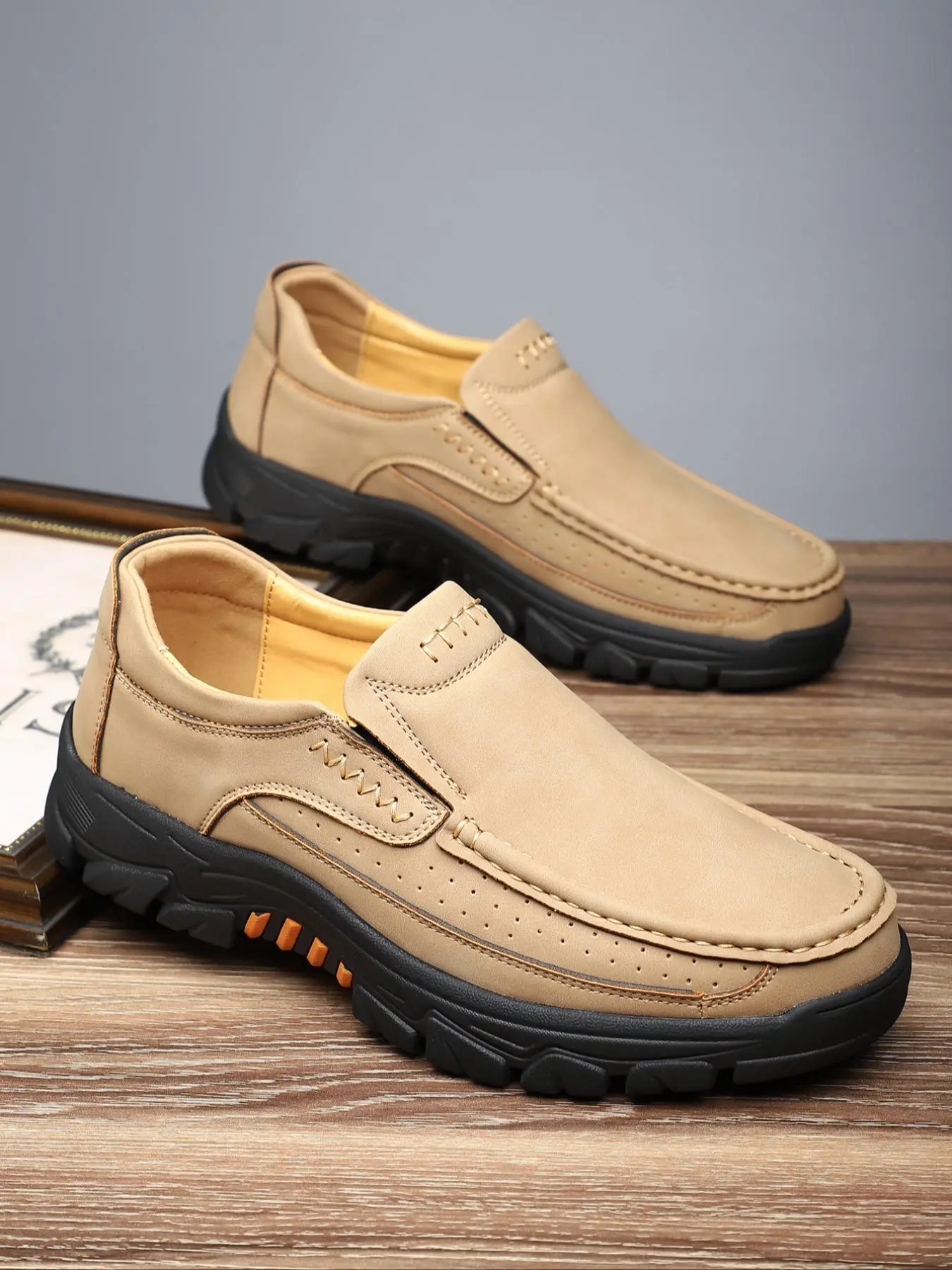 Men's Casual Plain Color Slip-on Loafers, Fashionable Comfortable Pu Material Shoes for Daily Wear, Lightweight Breathable Shoes for All Seasons