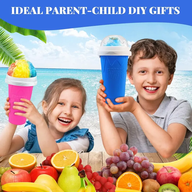 Smoothie Cup, 2 Counts/set Frozen Magic Squeeze Cup, Portable Smoothie Squeeze Cup for Juice, Milk & Ice Cream Making, Kitchen 4