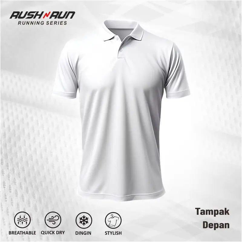 Polo Shirt Olahraga Baju Kerah Kaos Dry Fit Men Sport Gym 2