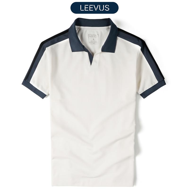   TẶNG HỘP CHO ĐƠN TỪ 499K  Áo thun Polo nam phối vai LEEVUS CVC cá sấu cao cấp LEEVUS - APL318 