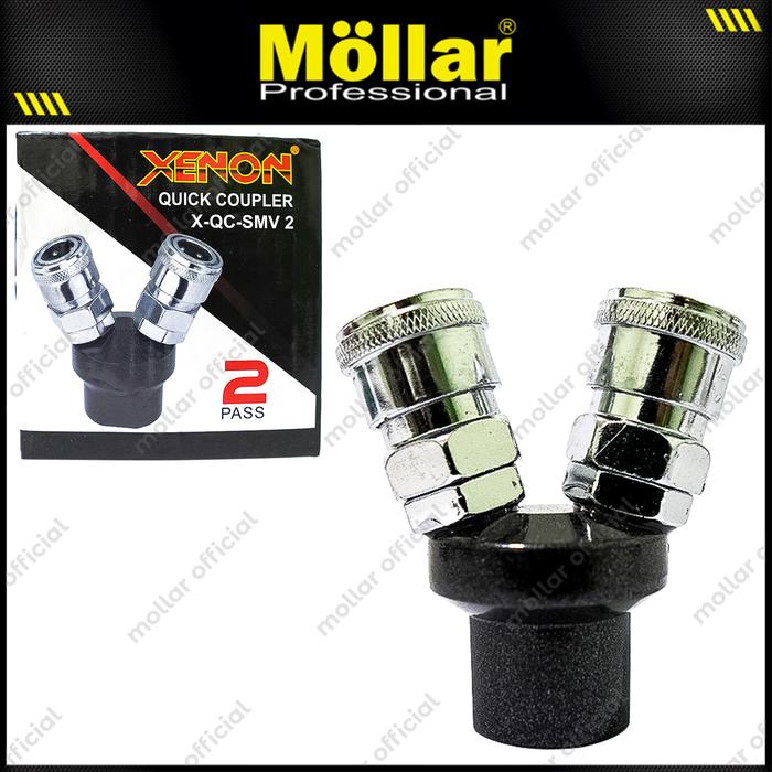 Gambar XENON Kopler Cabang 2 Sambungan Selang Kompresor Angin Air Recoil Hose - XN-QC-SMV2 dari Mollar Kota Cirebon 5 Tokopedia