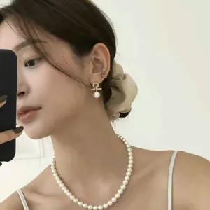 Kalung Wanita Mutiara Polos Simple Elegant Classy Korean Style Import Premium