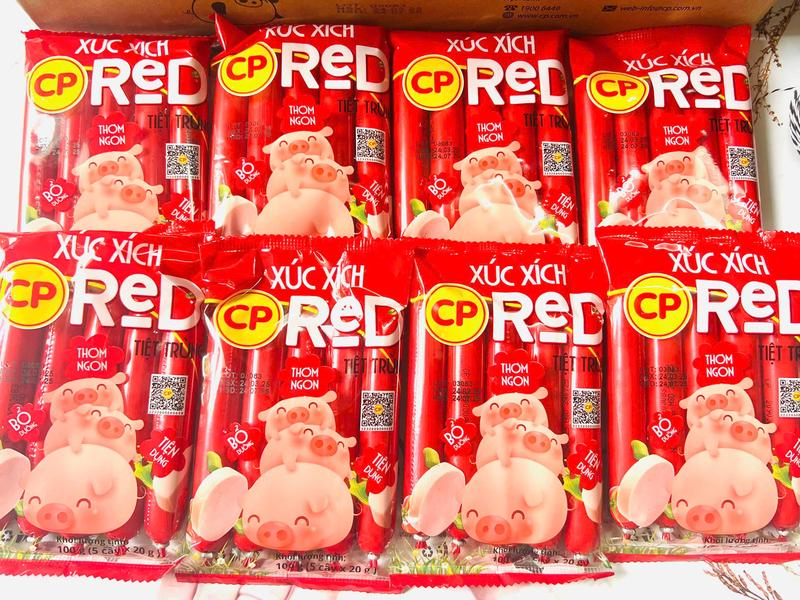  Set 8 Gói Xúc xích tiệt trùng CP  mỗi gói 100g  
