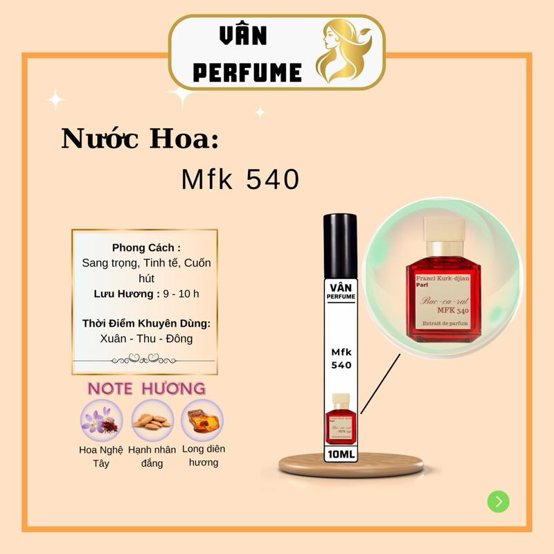 Nước Hoa MFK 540 Unisex Xịt Thơm Perfume Cosmetic Women Tinh Tế Cuốn Hút Sang Trọng Tinh Dầu