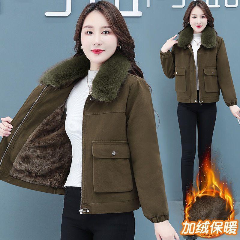 Áo Khoác Bông, Hàng Mới Về Mùa Đông, Kiểu Parka, Áo Khoác Độn Bông Lông Cừu, Dài Trung Bình Dáng Rộng Vừa Vặn, Áo Khoác Bông, Áo Khoác Lông Cừu Đệm, Dành Cho Nữ 4