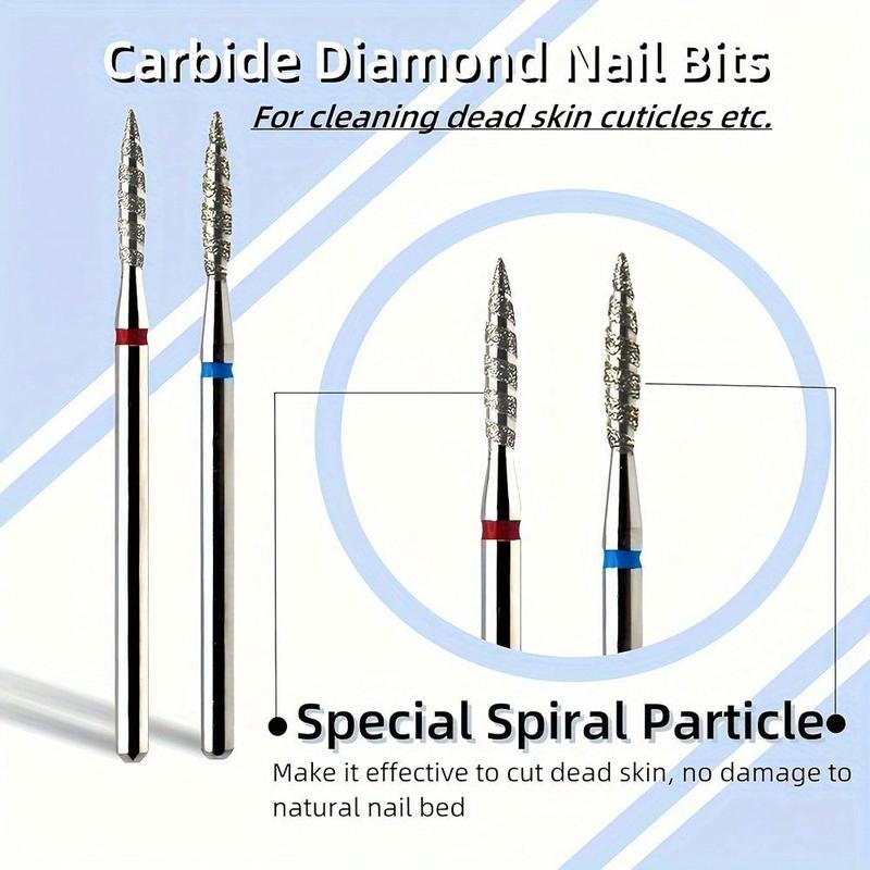 Product Introduction of 8pcs Diamond Nail Drill Bit Set, Flame Bit Design, Professional Manicure Pedicure Tool For Cleaning, Smoothing, And Fine Detail Work - 3/32" Shank, Standard And Fine Grit, Disinfectable Cutics 2