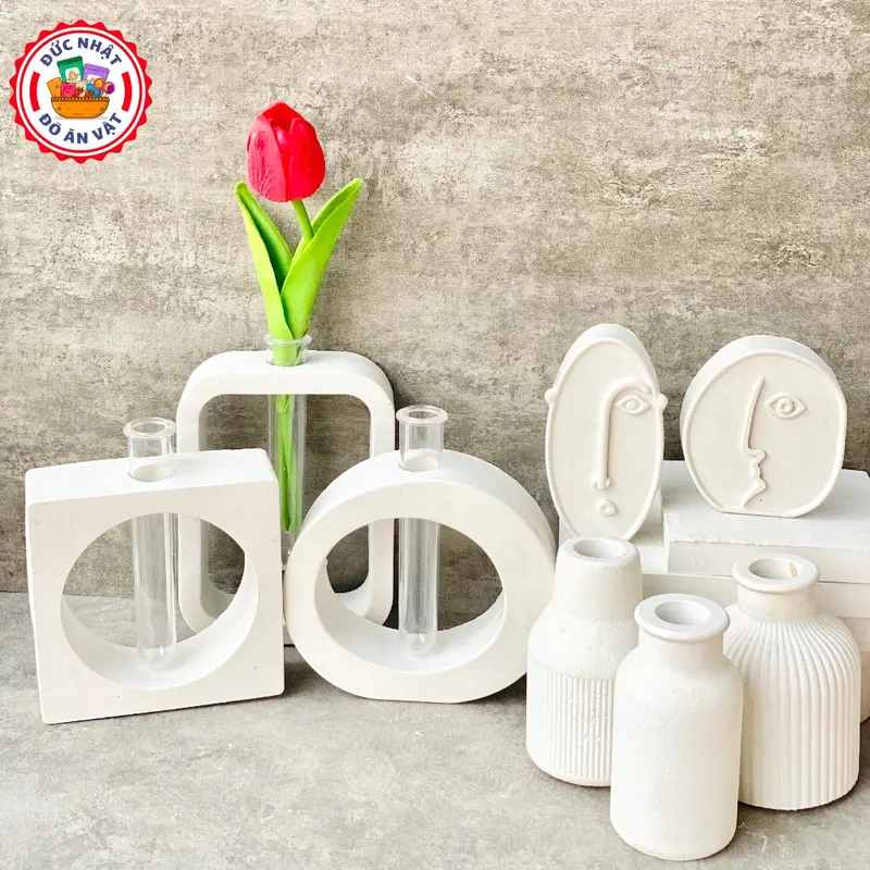 Lọ hoa thạch cao dùng chụp ảnh sản phẩm, decor trang trí nhà cửa 2