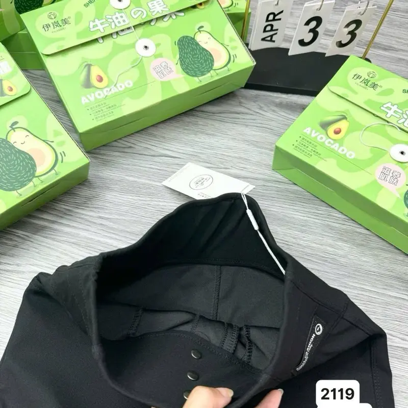 Quần legging QUẢ BƠ AVOCADO cạp cao - bản cạp trơn 3 cúc  2119 và dây đan 299 [ Không Lót nỉ ] 2