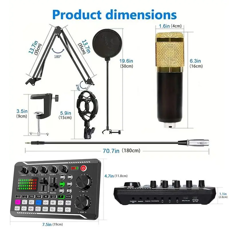 Live Broadcast Equipment Package, Professional Microphone Set, Live Broadcast Equipment Package, Suitable for Singing, Gaming, Blog Live Broadcast 1