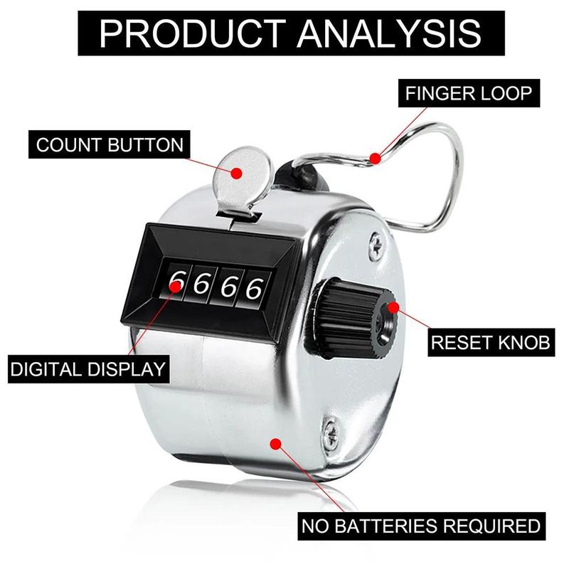 Mini Exercise Counter 4 Digit Number Manual Held Tally Counter  School Exercise Manual Counting Device 4