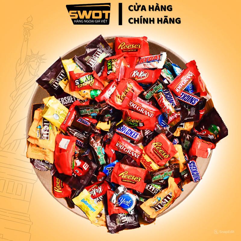 500G Socola tổng hợp Kirkland Signature All Chocolate 150 viên Mỹ sôcôla cao cấp chính hãng ngọt nhẹ ăn vặt kitkat Snack Food - SWOT