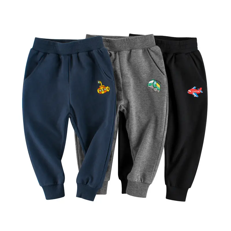 2025 High Quality Children Boys Long Sport Pants 100% Cotton Car Cartoon Trousers Spring Autumn Casual Sweatpants