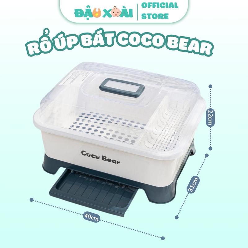 Rổ úp bát Coco Bear úp bát đĩa cho bé ăn dặm có hứng nước Đậu Xoài Shop