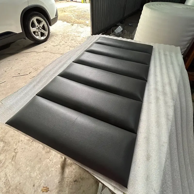 Bộ ốp bọc da trang trí đầu giường màu đen size 1m8*50 2
