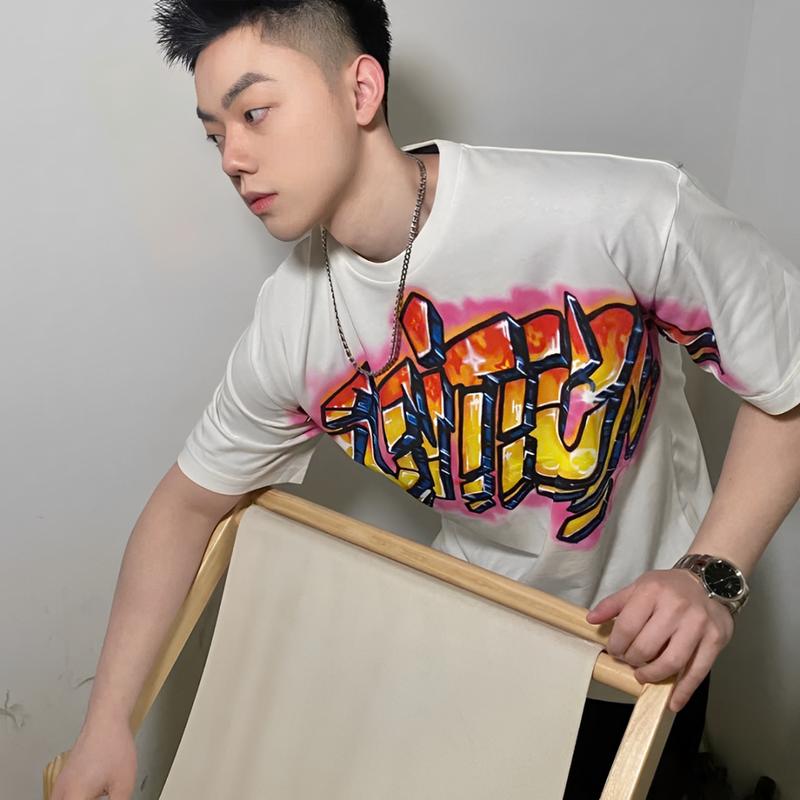 Áo Ngắn Tay LVT Chữ Phối Màu Cực Chất From Đẹp Mẫu Mới Cổ Tròn Unisex Menswear Nam 4